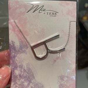 Mia + Tess Letter R silver tone Necklace
